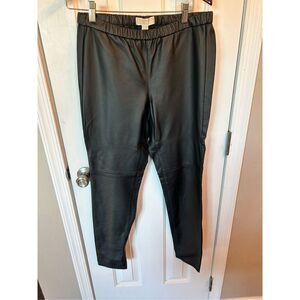 Michael Kors Black faux leather leggings pants size 8